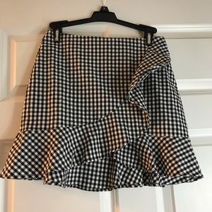 Black and white checkered skirt